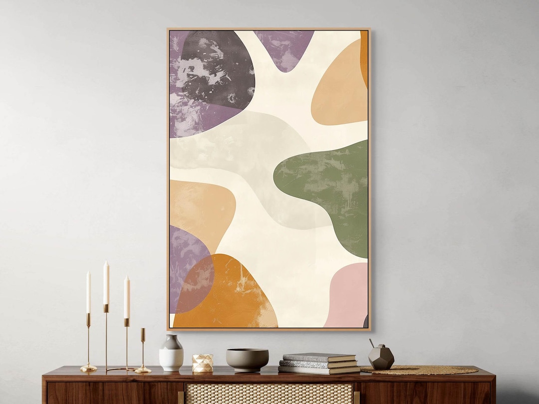 Abstract Earth Tones Canvas Wall Art : Modern Minimal Room Decor - Etsy
