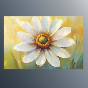 White Daisy Flower Canvas Wall Art