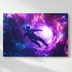 Abstract Astronaut Canvas Wall Art, Cosmic Space Canvas Print, Mystic Gate Wall Poster, Fantastic Home Decor, Ready to Hang