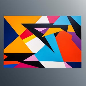 Colorful Geometric Abstract Canvas Wall Art