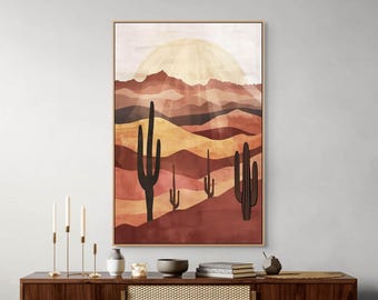 Wüsten-Sonnenuntergang-Leinwand, südwestliche Wandkunst