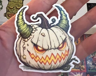 Daryl the Devil Pumpkin Sticker | 2026 Freaky Pumpkins #11 | 3 Inch Laminated Halloween Art