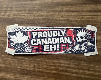 Proudly Canadian Eh Sticker, Punk Canada Skull Vinyl Decal, 3–9 Inch