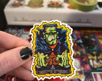 Electric Monster Sticker: 3 Inch Retro Horror Comic Art