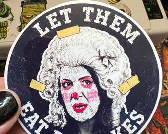 Danielle Smith Let Them Eat Pancakes Sticker – Alberta Political Satire Vinyl Decal (5 Pack)