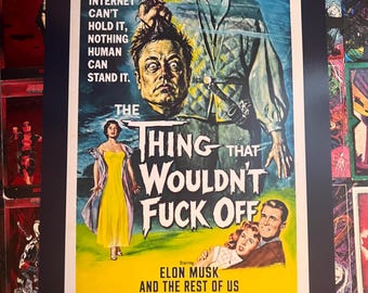 Elon Musk Satire Print – 8.5 x 11 Retro Horror Movie Poster