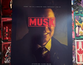 MUSK Horror Parody Poster – Elon Musk Satire Print, 8.5 x 11