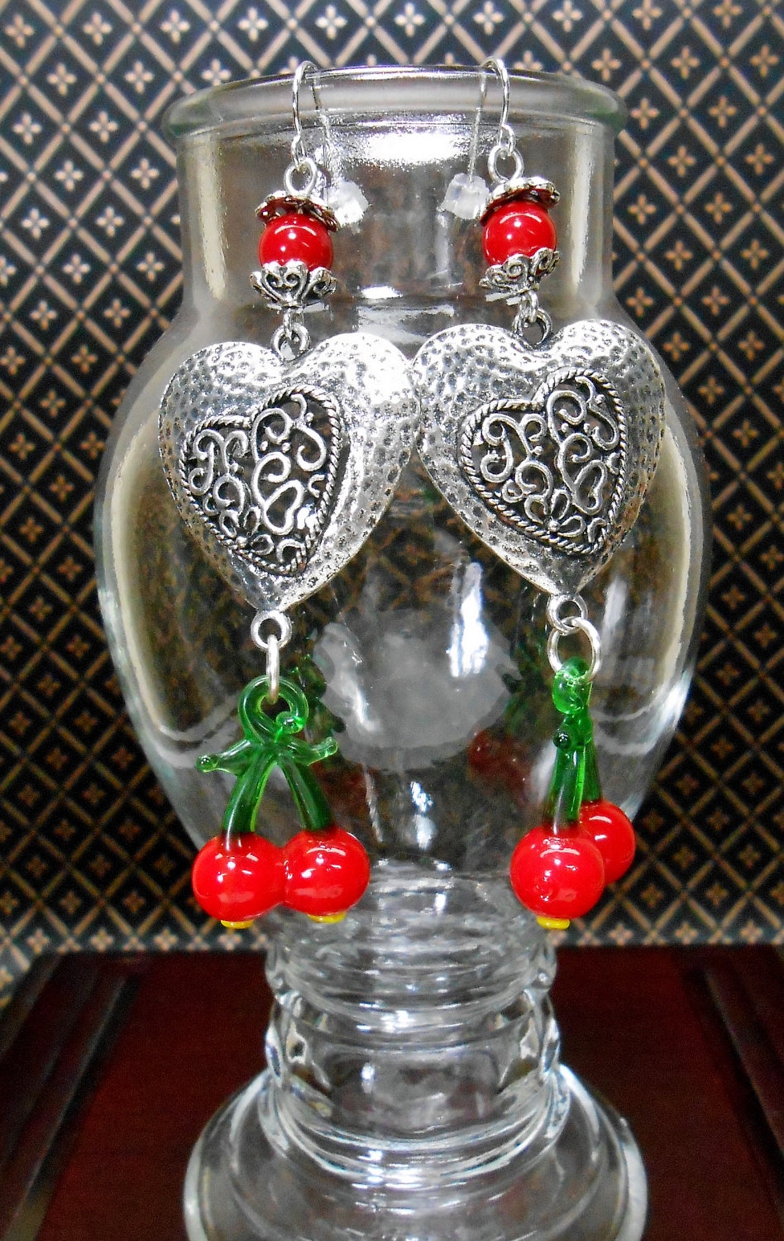 Heart Statement Earrings / Valentines Day Earrings / Statement Etsy