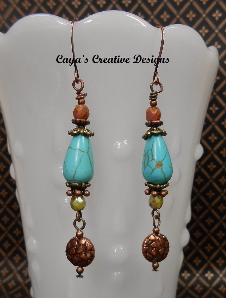 Cowgirl Earrings Western Earrings Copper Statement Etsy