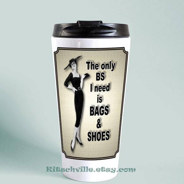 Funny Gift for Women, Fashion Travel Mug, Hand Printed Stainless Steel Tumbler, Fashion Design Student Gift, Fashionista Gift, Couture