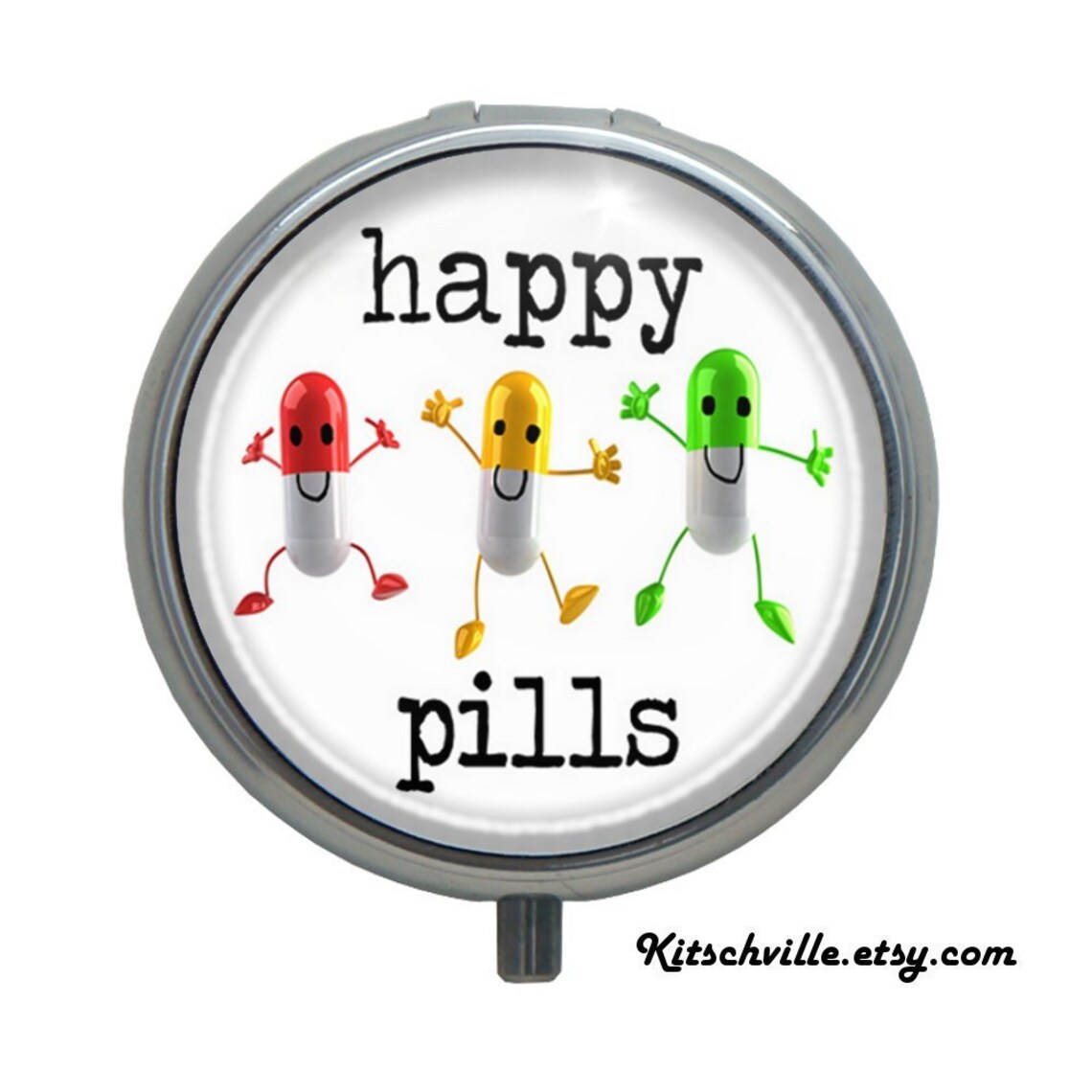 Funny HAPPY PILLS Pill Case for Pocket or Purse Etsy