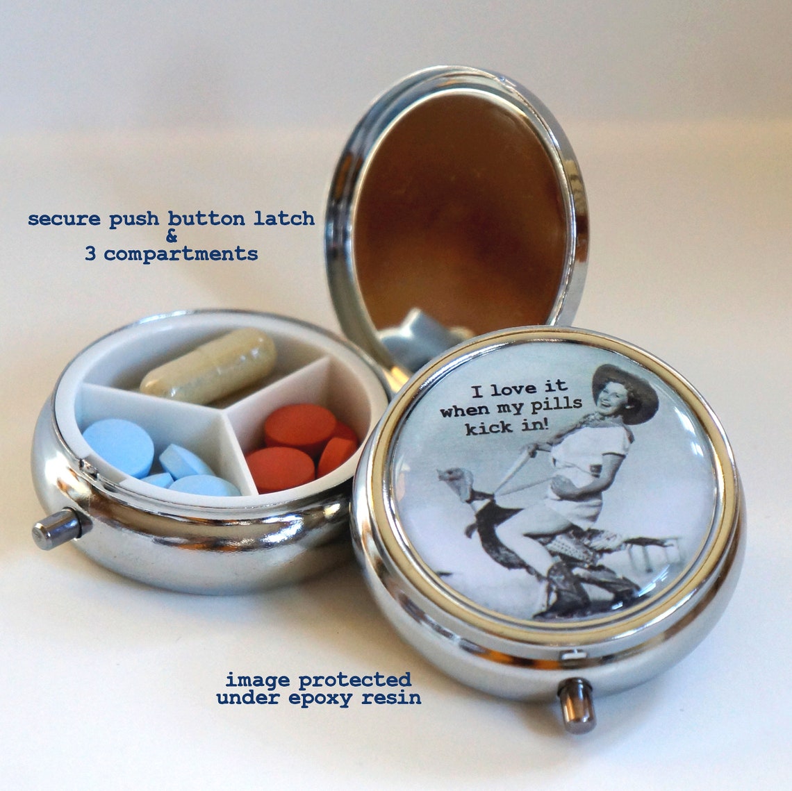 Funny Pill Box Case I Love It When My Pills Kick Etsy