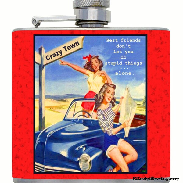 Funny Flask Gift for Best Friend ~ Funny Best Friend Gift ~ Gift for Women ~ Bridesmaids Gift ~ Bachelorette Party