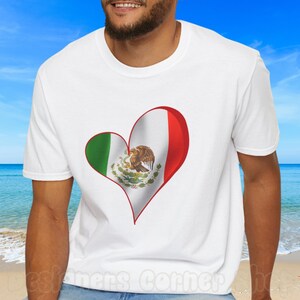 Mexico in my Heart T-Shirt, Mexico Love Tee, Patriotic Shirt, Mexican Pride, Mexico Shirt, Mexican Shirt, Love Mexico, fathers day