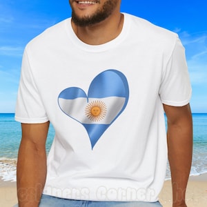 Argentina in my Heart Shirt, Argentina Love Tee, Patriotic Shirt, Argentina Pride, Argentina, Argentina Shirt, Love Argentina, fathers day