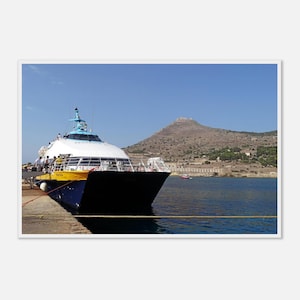 Póster del puerto de la isla de Favignana - Arte mural enmarcado - Impresionante vista costera - Listo para colgar