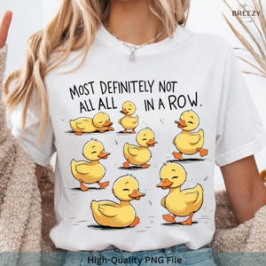 Eigenzinnige eend png-sublimatie – grappige eenden, niet allemaal op een rij Sarcastisch png, grappig cartoonchaosontwerp voor T-shirts, schattige gele eend, png