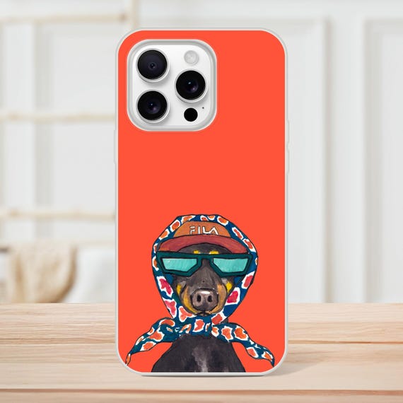 RAMBO iPhone Case Cool Dog Phone Cover, Colourful Funky iPhone