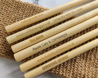 Bamboo Straws • Reusable Custom Branded Straw (Weddings, Cafes, Restaurants, Events)