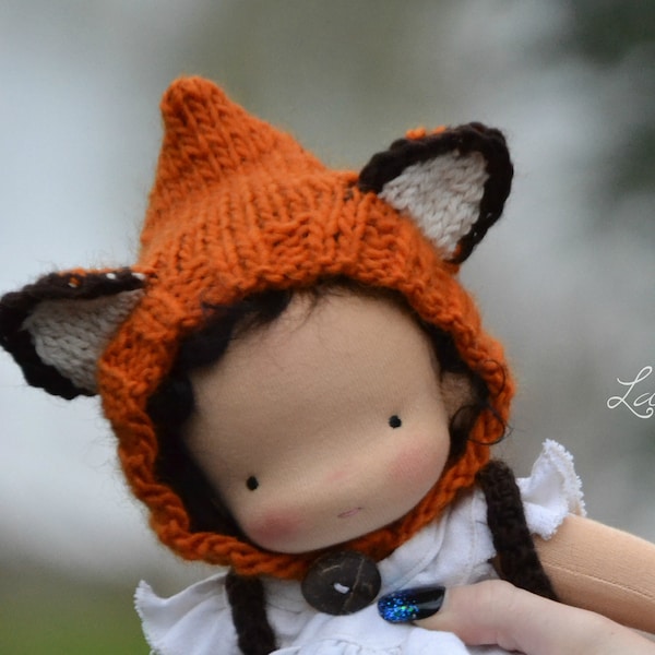 Knitted Fox ear bonnet