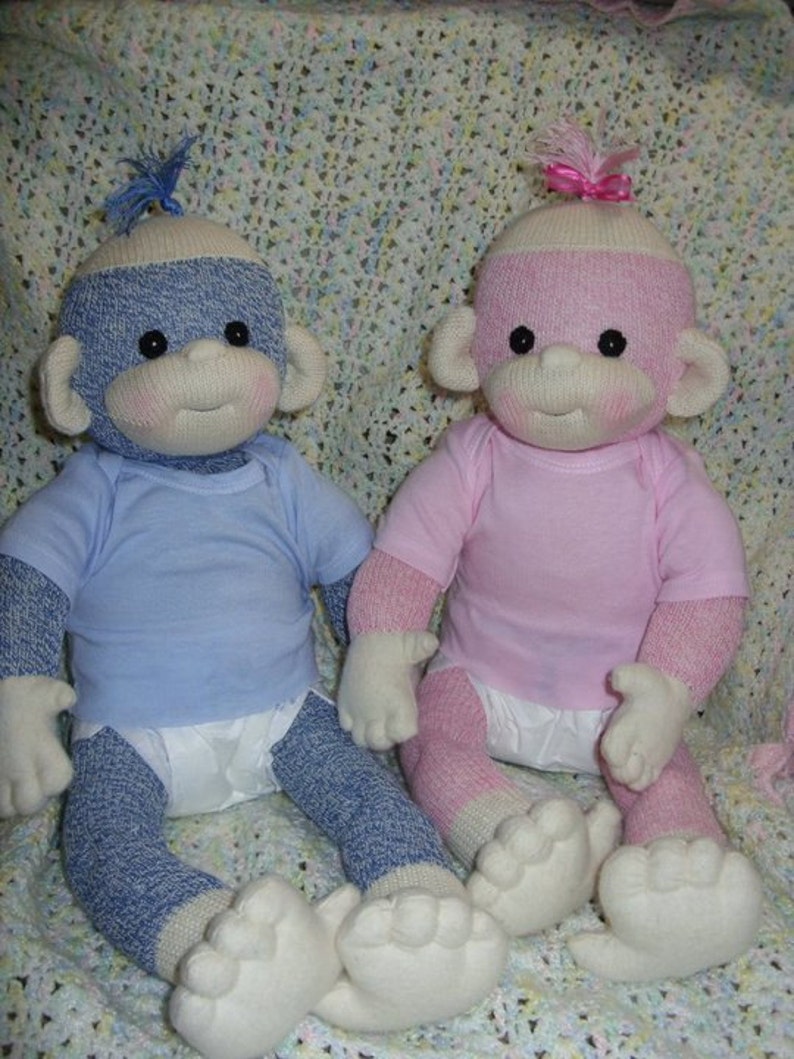 Baby Sock Monkey Kit and Pdf Pattern Etsy