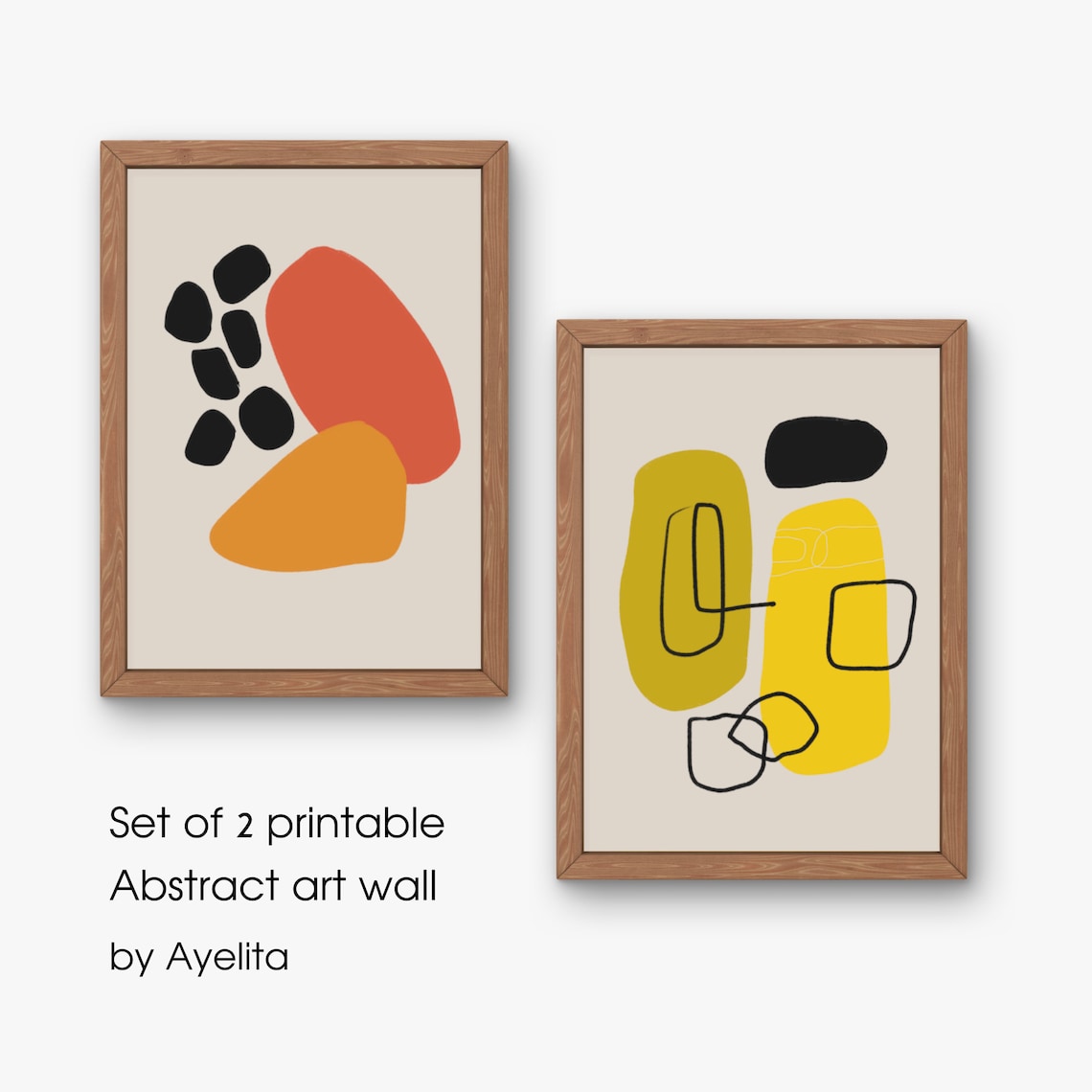 ABSTRACT WALL ART Set printable Prints Modern Wall Art Etsy
