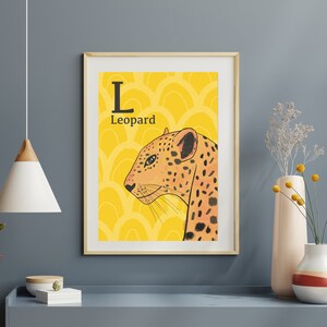 LEOPARD PRINT POSTER, Illustration Poster, Instant Download Art, Leopard Lover Gift, Digital Print Art, Kids Room Décor, Animal Print Art