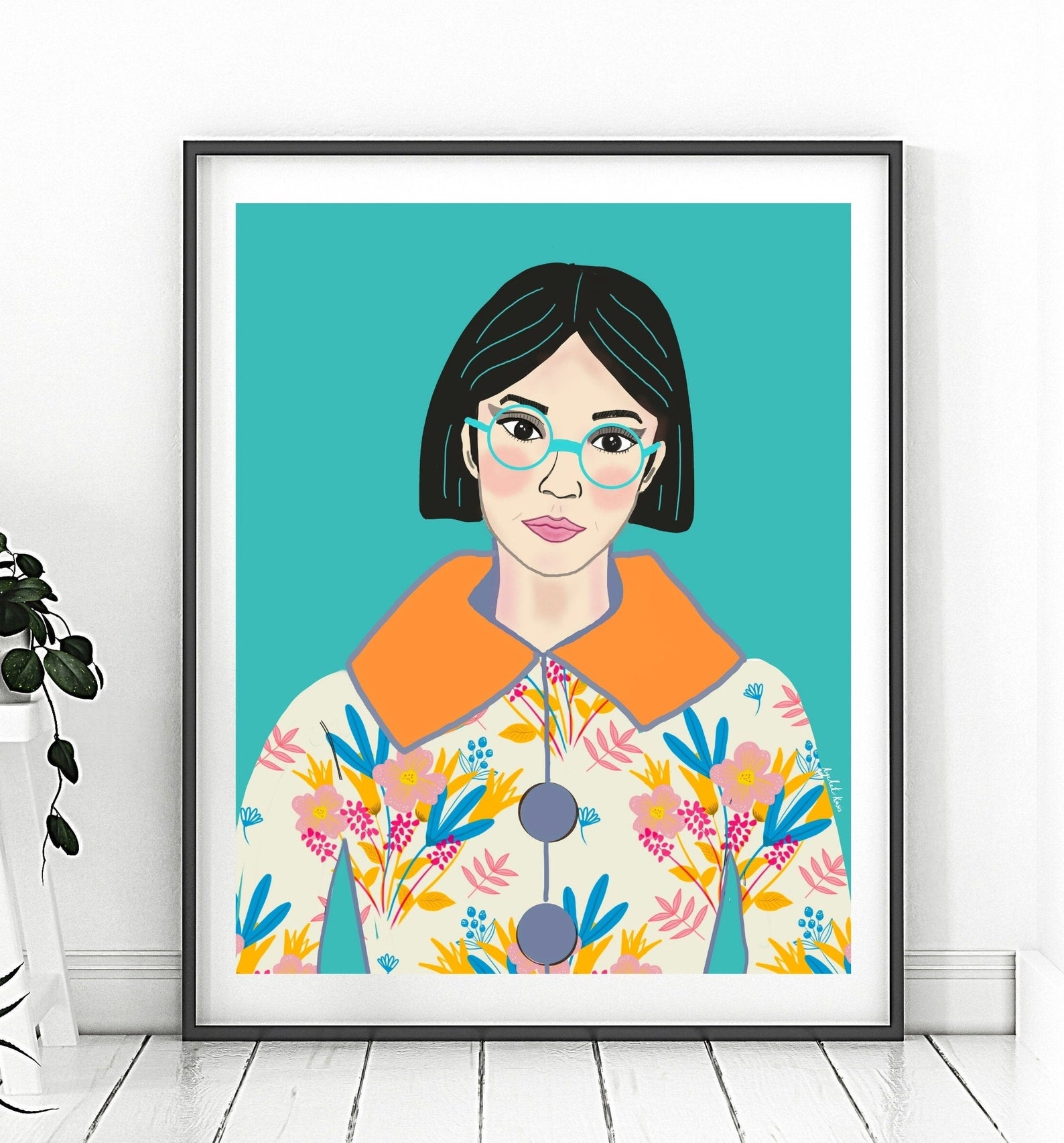 WOMAN PORTRAIT ART, Printable Wall Art ,woman Illustration by Ayelita