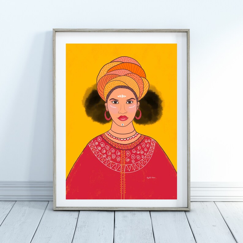 AFRICAN WOMAN PRINT, Printable Illustration, Download Print African ...