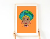 AFRICAN WOMAN PRINT Printable Art Illustration Black Woman - Etsy