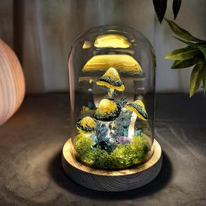 Painting Mushroom Night Light | Fairytale Forest Mushroom Lamp | Cottagecore Decor | Apartment Decor