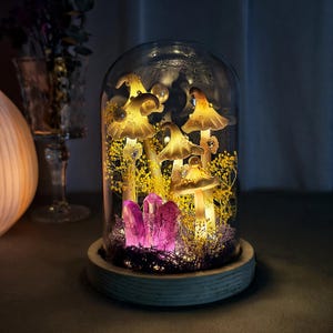 Wizard Handmade Mushroom Lamp | Whimsigoth Decor | Bedroom Decor |Art Deco Lamp | Cottagecore