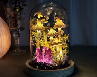 Wizard Handmade Mushroom Lamp | Whimsigoth Decor | Bedroom Decor |Art Deco Lamp | Cottagecore