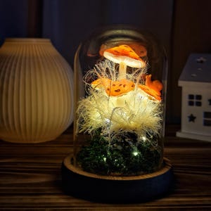Handmade Mushroom Lamp With Snail | Bedroom Decor | Fairy Lights | Art Deco Damp | Cottagecore