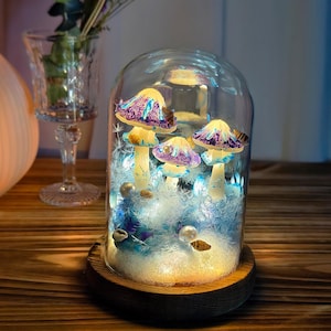 Marine Mushroom Night Light | Handmade Mushroom Lamp | Wedding Favor | Dopamine Decor