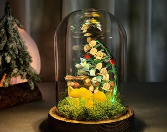 Ręcznie robiona lampa w kształcie grzyba z konwalii | Wystrój Whimsigoth | Wystrój sypialni | Lampa w stylu art déco | Cottagecore
