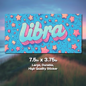 Libra Astrology Bumper Stickers, Libra Car Decals, Zodiac Sign Stickers, Bright & Fun Vehicle Decor, Cool Gifts for Astrology Lovers