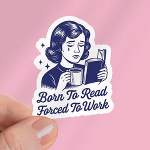 Sticker Kindle Né pour lire forcé, Sticker livresques, Sticker bouteille d'eau, Sticker citation amateur de livres, Cadeaux pour les lecteurs