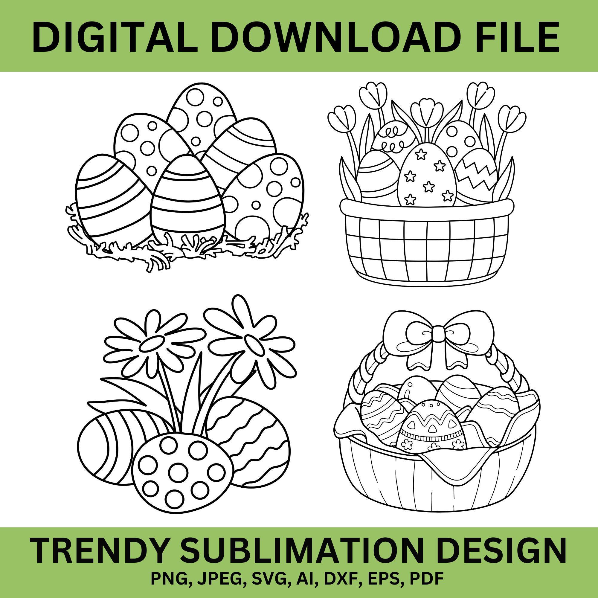 Easter Egg Bundle SVG Png, Easter Eggs Cut Files, Easter Egg Silhouette ...
