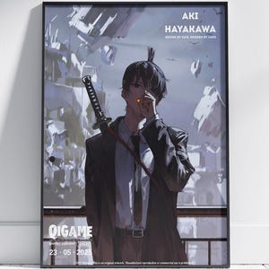 Aki Hayakawa Chainsaw Man Poster - Stoic Devil Hunter | Epic Anime Wall Art | Room Decor, Gifts for Her, Gifts for Him, Aesthetic Poster