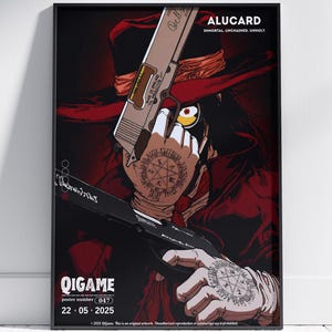 Póster de Hellsing / Impresión de Hellsing Ultimate Anime / Póster de anime / Impresión artística de manga / Póster minimalista / Impresión vintage / Póster de Alucard