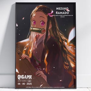 Nezuko Kamado Demon Slayer Anime  Poster, Anime Gifts, Anime Wall Art for Kids Room, Decor Wall Collage, Gifts , Nezuko Poster