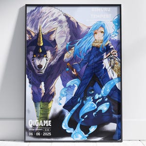 Rimuru Tempest Poster ,Japan Anime Poster, Poster Print, That Time I Got Reincarnated As A Slime Poster , Rimuru Poster, Slime Poster