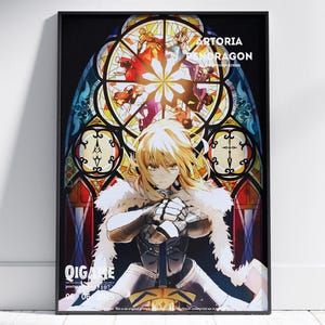 Saber Poster, Fate Stay Night Poster, Japan Anime Poster, Poster Print, Canvas Art Poster Wall Art Picture Print Modern Family bedroom Decor