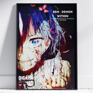 Póster de Rem, Rem y Ram de Re Zero, estilo artístico japonés, ilustraciones de chicas adorables, pósteres de waifu de anime, regalo para fans de Re Zero, anime tradicional.
