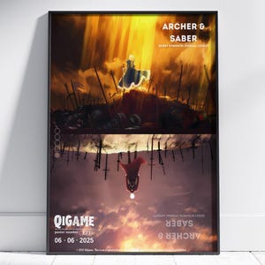 Fate Stay Night Poster, Japan Anime Poster, Poster Print, Canvas Art Poster Wall Art Picture Print Modern Family bedroom Decor Posters