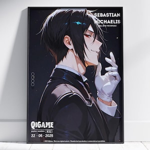 Sebastian Poster, Black Butler, Black Butler Sketch Anime Poster Wall Art - Sebastian Michaelis Ciel Phantomhive Undertaker, Black butler