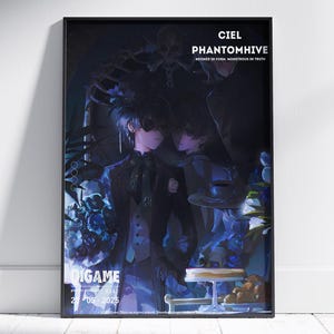 Ciel Phantom Poster, Black Butler, Black Butler Sketch Anime Poster Wall Art - Sebastian Michaelis Ciel Phantomhive Undertaker, Black butler
