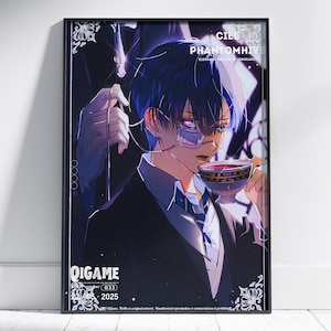 Ciel Poster, Black Butler, Black Butler Sketch Anime Poster Wall Art - Sebastian Michaelis Ciel Phantomhive Undertaker, Black butler