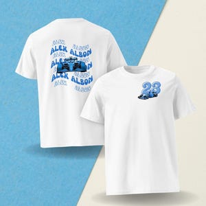 Alex Albon T-Shirt, Retro Wavy Text Tee, Williams F1 Car Shirt, Racing Shirt, Motorsport Fan Gift, Unisex Shirt